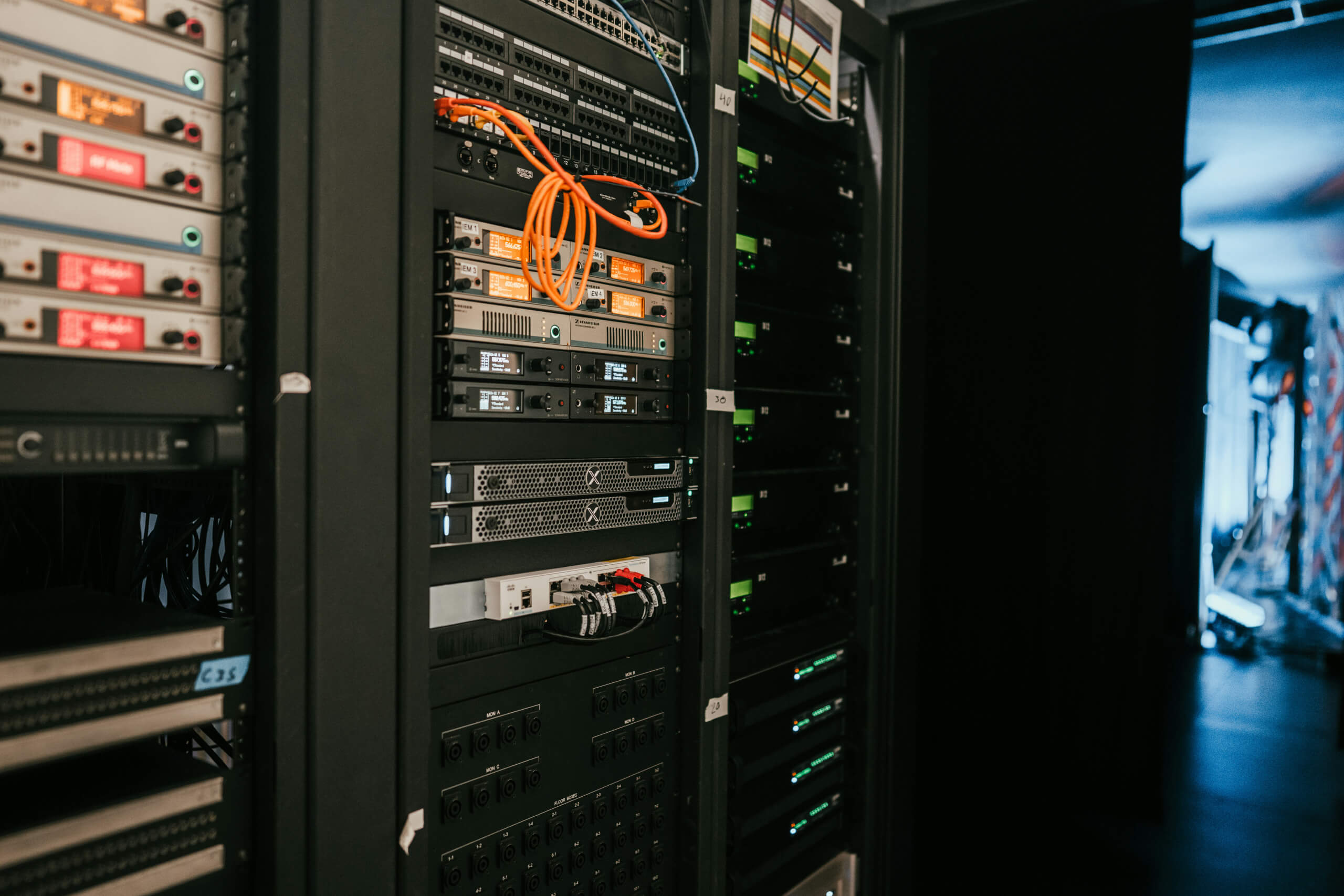 Server infrastructure supported by IT professionals for reliable business operations Server infrastructure supported by IT professionals for reliable business operations